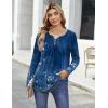 image:imageZeagoo Womens Tops Long Sleeve Shirts Boho Tops for Women 2026 Fall Blouses Ladies Sweatshirts Spring Fashion ClothingA01blue Print