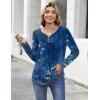 image:imageZeagoo Womens Tops Long Sleeve Shirts Boho Tops for Women 2026 Fall Blouses Ladies Sweatshirts Spring Fashion ClothingA01blue Print
