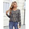 image:imageZeagoo Womens Tops Long Sleeve Shirts Boho Tops for Women 2026 Fall Blouses Ladies Sweatshirts Spring Fashion ClothingBlue Ethnic Style