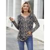 image:imageZeagoo Womens Tops Long Sleeve Shirts Boho Tops for Women 2026 Fall Blouses Ladies Sweatshirts Spring Fashion ClothingBlue Ethnic Style