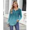 image:imageZeagoo Womens Tops Long Sleeve Shirts Boho Tops for Women 2026 Fall Blouses Ladies Sweatshirts Spring Fashion ClothingBlue Green Leaf