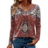 image:imageZeagoo Womens Tops Long Sleeve Shirts Boho Tops for Women 2026 Fall Blouses Ladies Sweatshirts Spring Fashion ClothingEthnic Rug Pattern