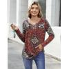 image:imageZeagoo Womens Tops Long Sleeve Shirts Boho Tops for Women 2026 Fall Blouses Ladies Sweatshirts Spring Fashion ClothingEthnic Rug Pattern