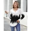 image:imageZeagoo Womens Tops Long Sleeve Shirts Boho Tops for Women 2026 Fall Blouses Ladies Sweatshirts Spring Fashion ClothingGradient Black White
