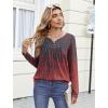 image:imageZeagoo Womens Tops Long Sleeve Shirts Boho Tops for Women 2026 Fall Blouses Ladies Sweatshirts Spring Fashion ClothingGradient Ethnic Style