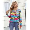 image:imageZeagoo Womens Tops Long Sleeve Shirts Boho Tops for Women 2026 Fall Blouses Ladies Sweatshirts Spring Fashion ClothingGradual Rainbow Trees