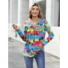 image:imageZeagoo Womens Tops Long Sleeve Shirts Boho Tops for Women 2026 Fall Blouses Ladies Sweatshirts Spring Fashion ClothingGradual Rainbow Trees