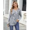 image:imageZeagoo Womens Tops Long Sleeve Shirts Boho Tops for Women 2026 Fall Blouses Ladies Sweatshirts Spring Fashion ClothingGrey Print