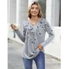 image:imageZeagoo Womens Tops Long Sleeve Shirts Boho Tops for Women 2026 Fall Blouses Ladies Sweatshirts Spring Fashion ClothingGrey Print