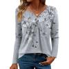 image:imageZeagoo Womens Tops Long Sleeve Shirts Boho Tops for Women 2026 Fall Blouses Ladies Sweatshirts Spring Fashion ClothingGrey Print