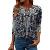 image:imageZeagoo Womens Tops Long Sleeve Shirts Boho Tops for Women 2026 Fall Blouses Ladies Sweatshirts Spring Fashion ClothingNavy Blue Ethnic