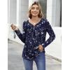image:imageZeagoo Womens Tops Long Sleeve Shirts Boho Tops for Women 2026 Fall Blouses Ladies Sweatshirts Spring Fashion ClothingNavy Blue Flowers