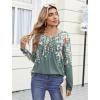 image:imageZeagoo Womens Tops Long Sleeve Shirts Boho Tops for Women 2026 Fall Blouses Ladies Sweatshirts Spring Fashion ClothingPlants Flowers