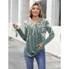 image:imageZeagoo Womens Tops Long Sleeve Shirts Boho Tops for Women 2026 Fall Blouses Ladies Sweatshirts Spring Fashion ClothingPlants Flowers