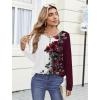 image:imageZeagoo Womens Tops Long Sleeve Shirts Boho Tops for Women 2026 Fall Blouses Ladies Sweatshirts Spring Fashion ClothingRed Flowers