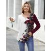 image:imageZeagoo Womens Tops Long Sleeve Shirts Boho Tops for Women 2026 Fall Blouses Ladies Sweatshirts Spring Fashion ClothingRed Flowers