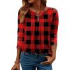 image:imageZeagoo Womens Tops Long Sleeve Shirts Boho Tops for Women 2026 Fall Blouses Ladies Sweatshirts Spring Fashion ClothingRed Plaid