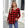 image:imageZeagoo Womens Tops Long Sleeve Shirts Boho Tops for Women 2026 Fall Blouses Ladies Sweatshirts Spring Fashion ClothingRed Plaid
