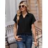 image:imageZeagoo Womens Tops Short Sleeve Shirts Button Down Casual Blouses V Neck Outfits Summer Spring Clothes 2026Black