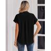 image:imageZeagoo Womens Tops Short Sleeve Shirts Button Down Casual Blouses V Neck Outfits Summer Spring Clothes 2026Black