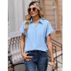 image:imageZeagoo Womens Tops Short Sleeve Shirts Button Down Casual Blouses V Neck Outfits Summer Spring Clothes 2026Blue