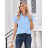 image:imageZeagoo Womens Tops Short Sleeve Shirts Button Down Casual Blouses V Neck Outfits Summer Spring Clothes 2026Blue