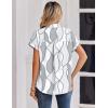 image:imageZeagoo Womens Tops Short Sleeve Shirts Button Down Casual Blouses V Neck Outfits Summer Spring Clothes 2026Chain Gray White
