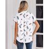 image:imageZeagoo Womens Tops Short Sleeve Shirts Button Down Casual Blouses V Neck Outfits Summer Spring Clothes 2026Feathers White