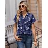 image:imageZeagoo Womens Tops Short Sleeve Shirts Button Down Casual Blouses V Neck Outfits Summer Spring Clothes 2026Floral Navy