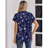 image:imageZeagoo Womens Tops Short Sleeve Shirts Button Down Casual Blouses V Neck Outfits Summer Spring Clothes 2026Floral Navy