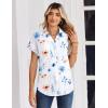 image:imageZeagoo Womens Tops Short Sleeve Shirts Button Down Casual Blouses V Neck Outfits Summer Spring Clothes 2026Floral White