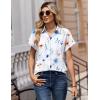 image:imageZeagoo Womens Tops Short Sleeve Shirts Button Down Casual Blouses V Neck Outfits Summer Spring Clothes 2026Floral White
