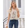 image:imageZeagoo Womens Tops Short Sleeve Shirts Button Down Casual Blouses V Neck Outfits Summer Spring Clothes 2026Flower Beige