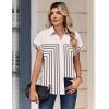 image:imageZeagoo Womens Tops Short Sleeve Shirts Button Down Casual Blouses V Neck Outfits Summer Spring Clothes 2026Multi