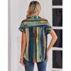 image:imageZeagoo Womens Tops Short Sleeve Shirts Button Down Casual Blouses V Neck Outfits Summer Spring Clothes 2026Stripe1