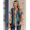 image:imageZeagoo Womens Tops Short Sleeve Shirts Button Down Casual Blouses V Neck Outfits Summer Spring Clothes 2026Stripe1