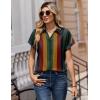 image:imageZeagoo Womens Tops Short Sleeve Shirts Button Down Casual Blouses V Neck Outfits Summer Spring Clothes 2026Stripe2