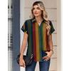 image:imageZeagoo Womens Tops Short Sleeve Shirts Button Down Casual Blouses V Neck Outfits Summer Spring Clothes 2026Stripe2