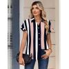 image:imageZeagoo Womens Tops Short Sleeve Shirts Button Down Casual Blouses V Neck Outfits Summer Spring Clothes 2026Stripe3