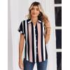 image:imageZeagoo Womens Tops Short Sleeve Shirts Button Down Casual Blouses V Neck Outfits Summer Spring Clothes 2026Stripe3