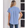 image:imageZeagoo Womens Tops Short Sleeve Shirts Button Down Casual Blouses V Neck Outfits Summer Spring Clothes 2026Stripe4