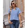 image:imageZeagoo Womens Tops Short Sleeve Shirts Button Down Casual Blouses V Neck Outfits Summer Spring Clothes 2026Stripe4