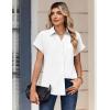 image:imageZeagoo Womens Tops Short Sleeve Shirts Button Down Casual Blouses V Neck Outfits Summer Spring Clothes 2026White