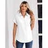 image:imageZeagoo Womens Tops Short Sleeve Shirts Button Down Casual Blouses V Neck Outfits Summer Spring Clothes 2026White