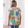 image:imageZeagoo Womens Tops Short Sleeve Summer V Neck Shirts Work Blouses Business Outfits Fashion ClothingBlack Khaki Dots