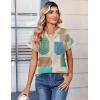 image:imageZeagoo Womens Tops Short Sleeve Summer V Neck Shirts Work Blouses Business Outfits Fashion ClothingBlack Khaki Dots