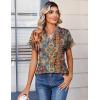 image:imageZeagoo Womens Tops Short Sleeve Summer V Neck Shirts Work Blouses Business Outfits Fashion ClothingBoho Mz721