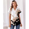 image:imageZeagoo Womens Tops Short Sleeve Summer V Neck Shirts Work Blouses Business Outfits Fashion ClothingFloral Black