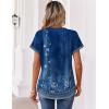 image:imageZeagoo Womens Tops Short Sleeve Summer V Neck Shirts Work Blouses Business Outfits Fashion ClothingFloral Blue