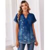 image:imageZeagoo Womens Tops Short Sleeve Summer V Neck Shirts Work Blouses Business Outfits Fashion ClothingFloral Blue